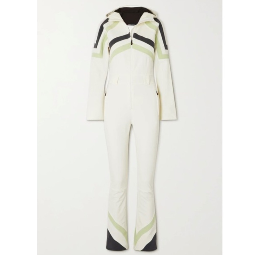 NWT Perfect moment Tignes hooded striped ski suit